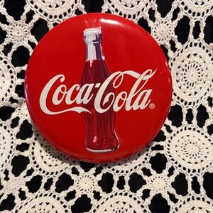 Vintage Round Red and White Coca-Cola Collectable Tin